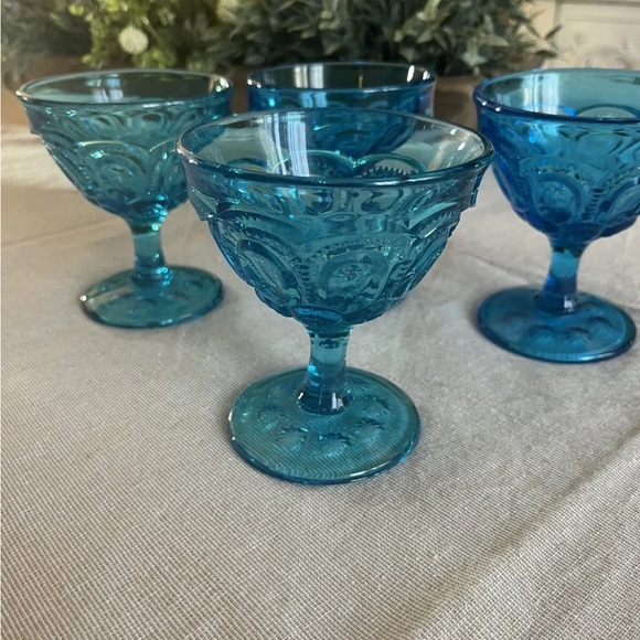 Vintage blue compote glasses - Picture 1 of 3